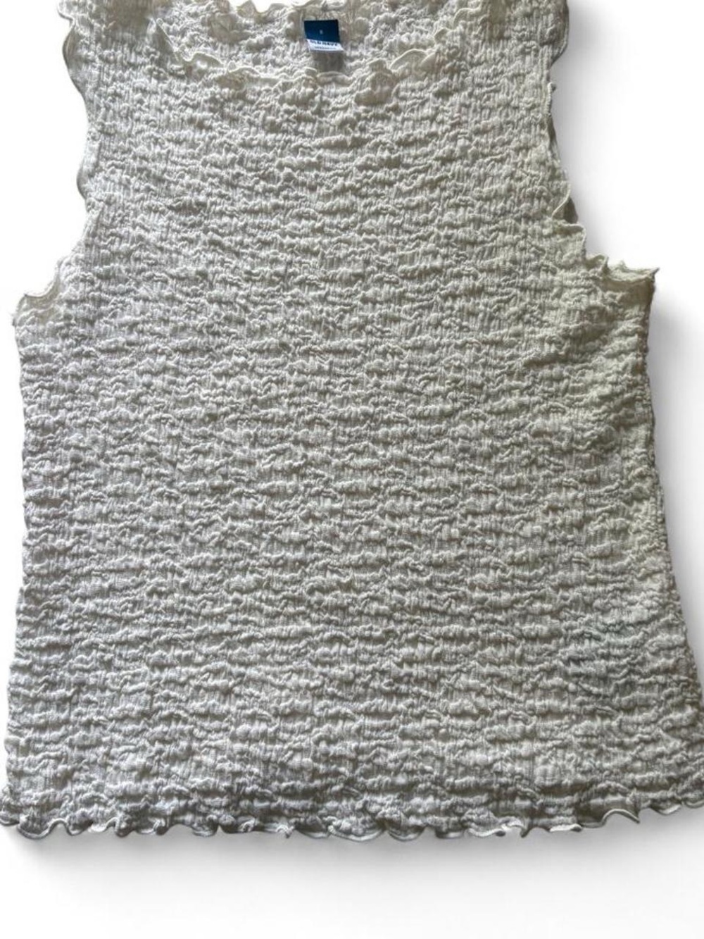 Old Navy Textured Cream Sleeveless Tank Top